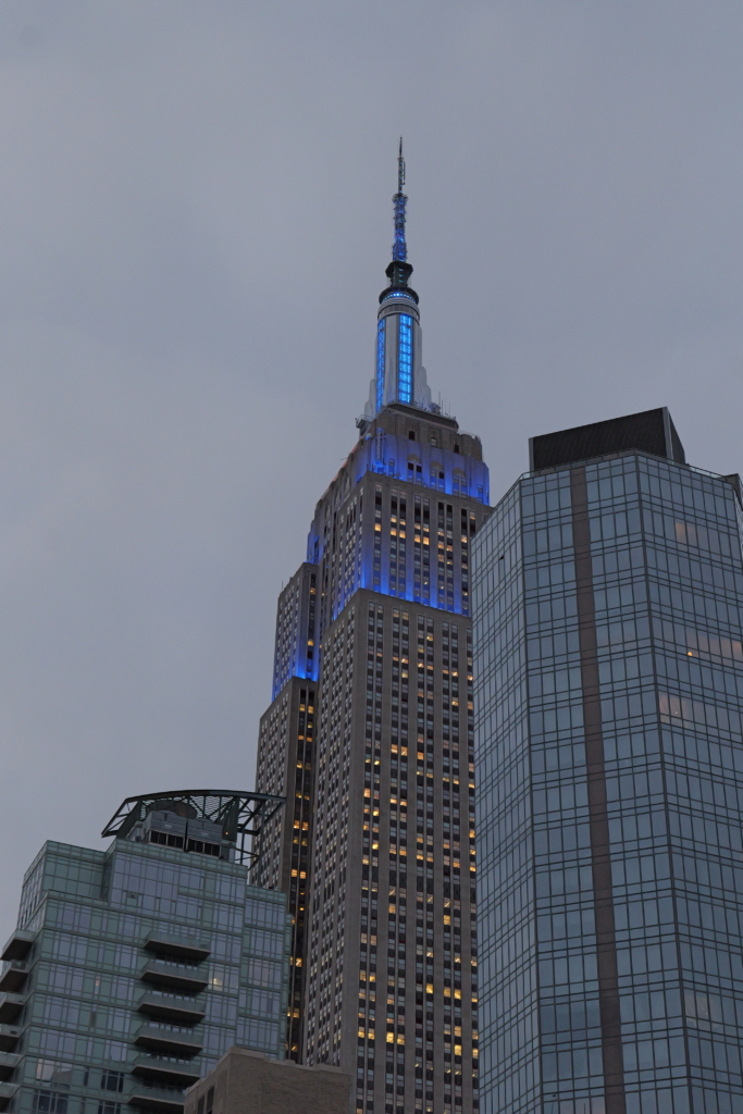 The Empire State Building lit blue for World Diabetes Day.